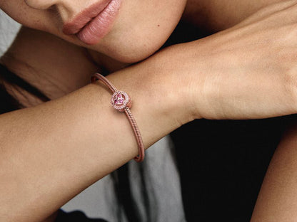Pink Glass Heart Charm
