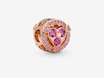 Pink Glass Heart Charm