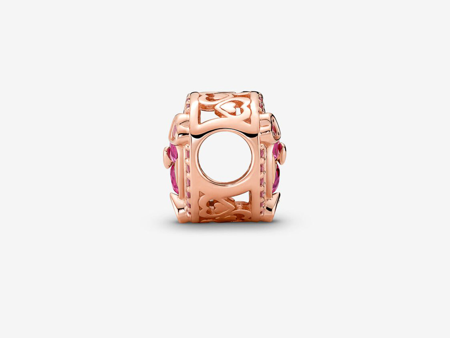 Pink Glass Heart Charm