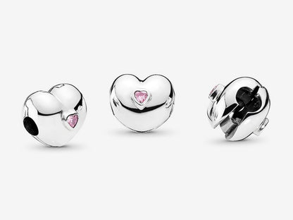 Pink Heart Clip Charm