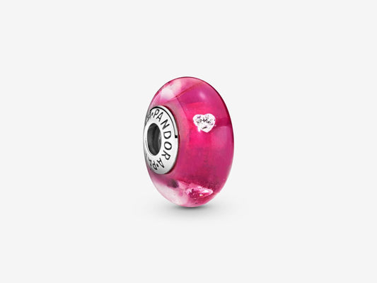 Pink Heart Murano Charm