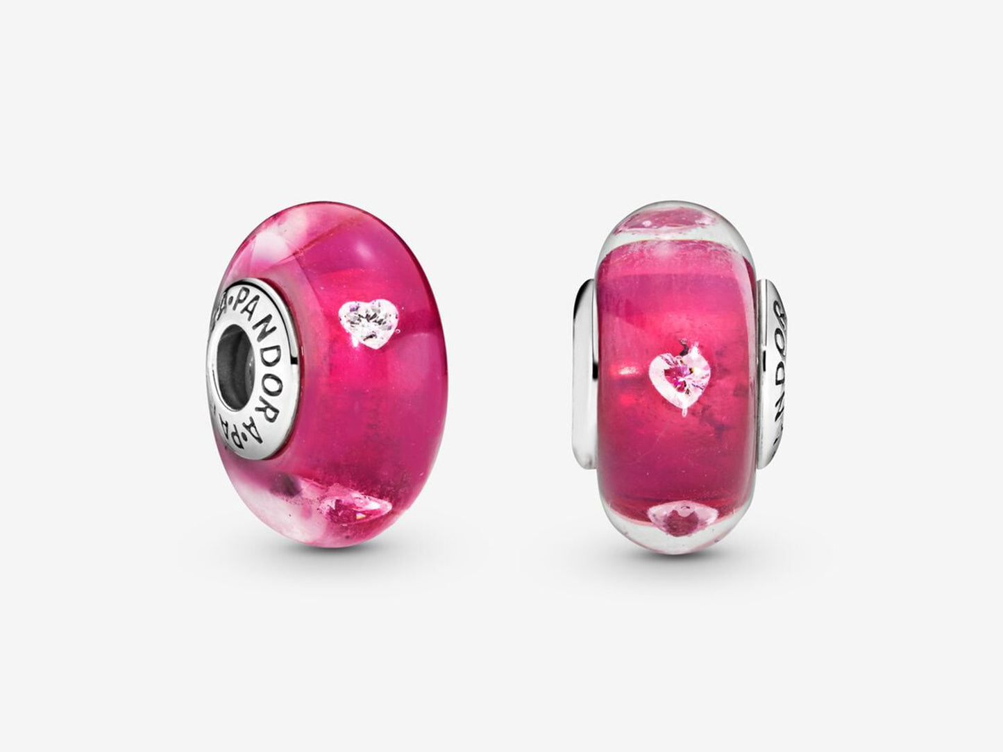 Pink Heart Murano Charm