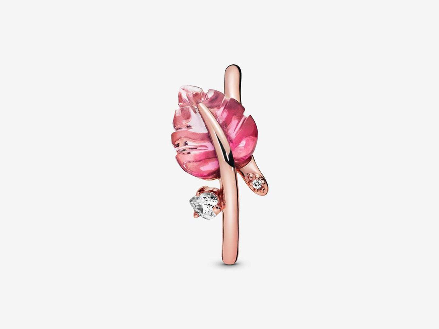 Pink Leaf Murano Ring