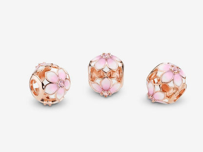 Pink Magnolia Dangle Charm
