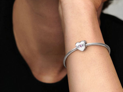 Pink Mother's Heart Charm