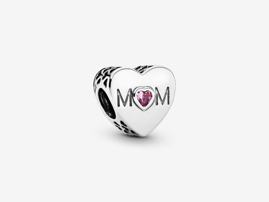Pink Mother's Heart Charm