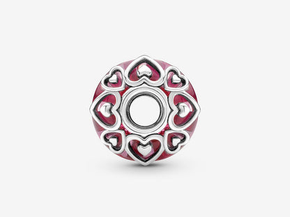 Pink Murano Heart Charm