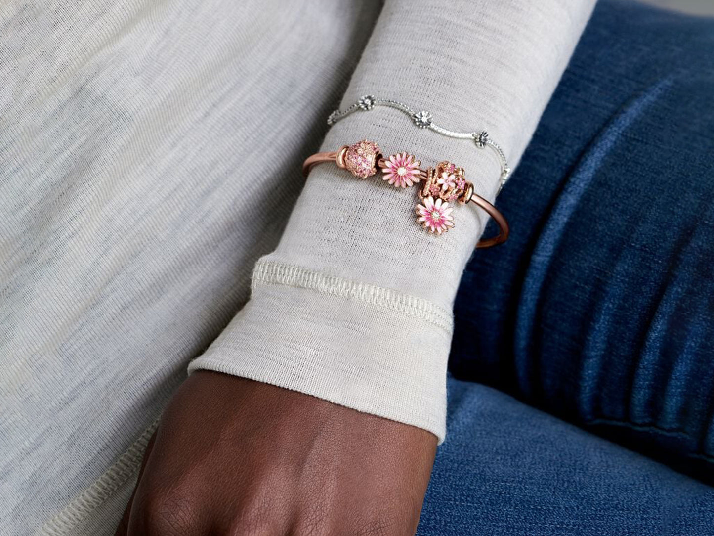 Pink Pavé Daisy Charm