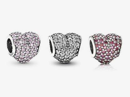 Pink Pave Heart Charm