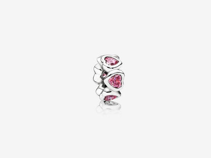 Pink Sparkling Heart Charm