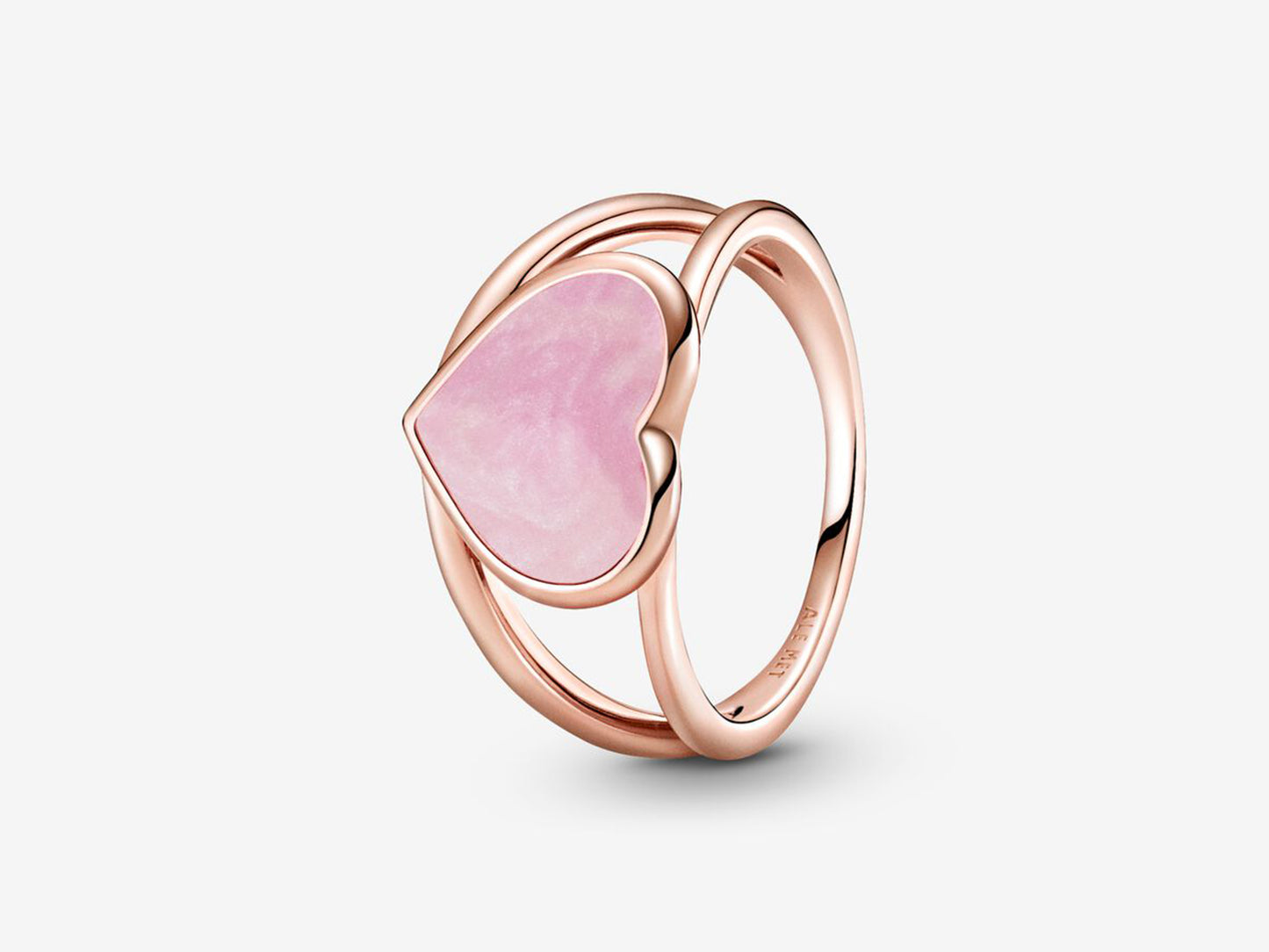 Pink Swirl Heart Charm Ring
