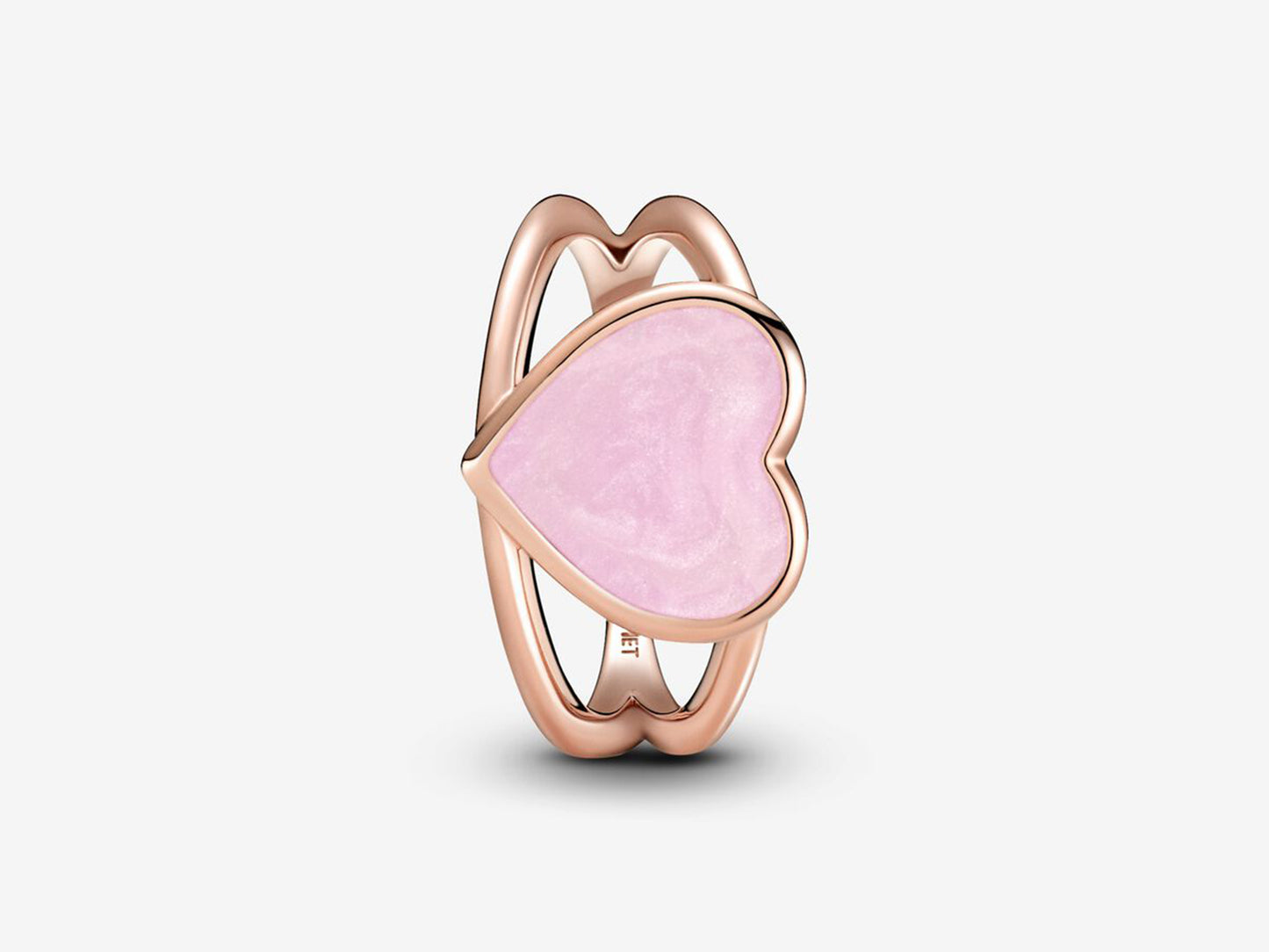 Pink Swirl Heart Charm Ring