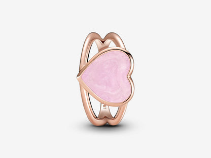 Pink Swirl Heart Charm Ring