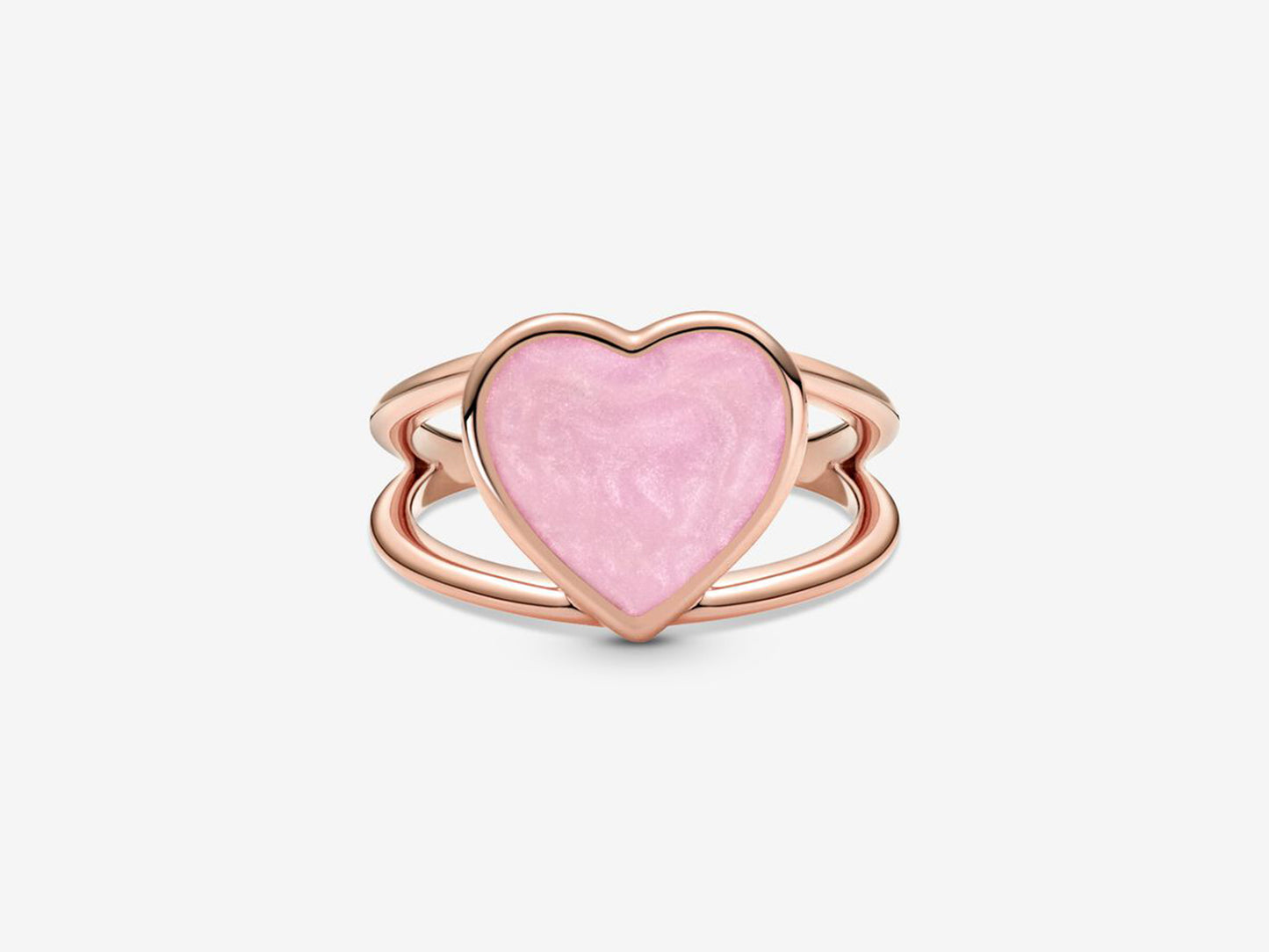 Pink Swirl Heart Charm Ring