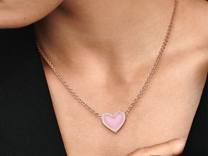 Pink Swirl Heart Necklace