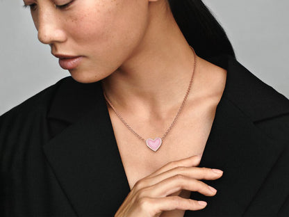 Pink Swirl Heart Necklace
