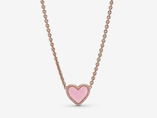 Pink Swirl Heart Necklace