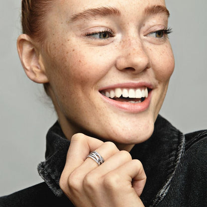 Sparkling & Polished Lines Ring