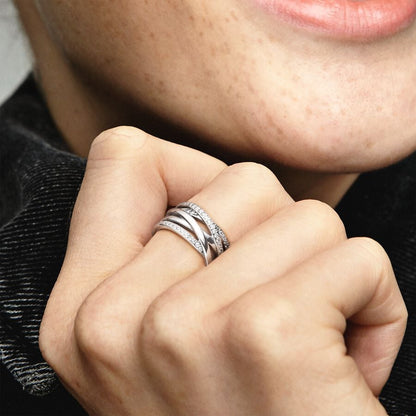 Sparkling & Polished Lines Ring