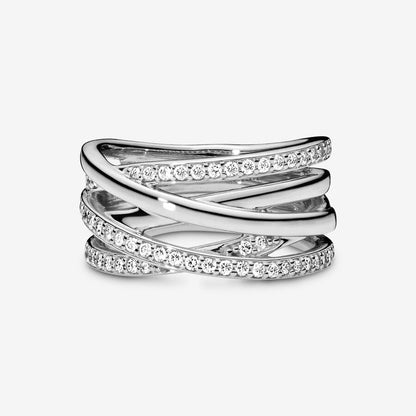 Sparkling & Polished Lines Ring
