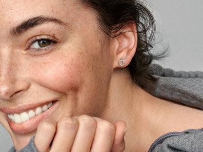 Polished Silver Crown Earrings