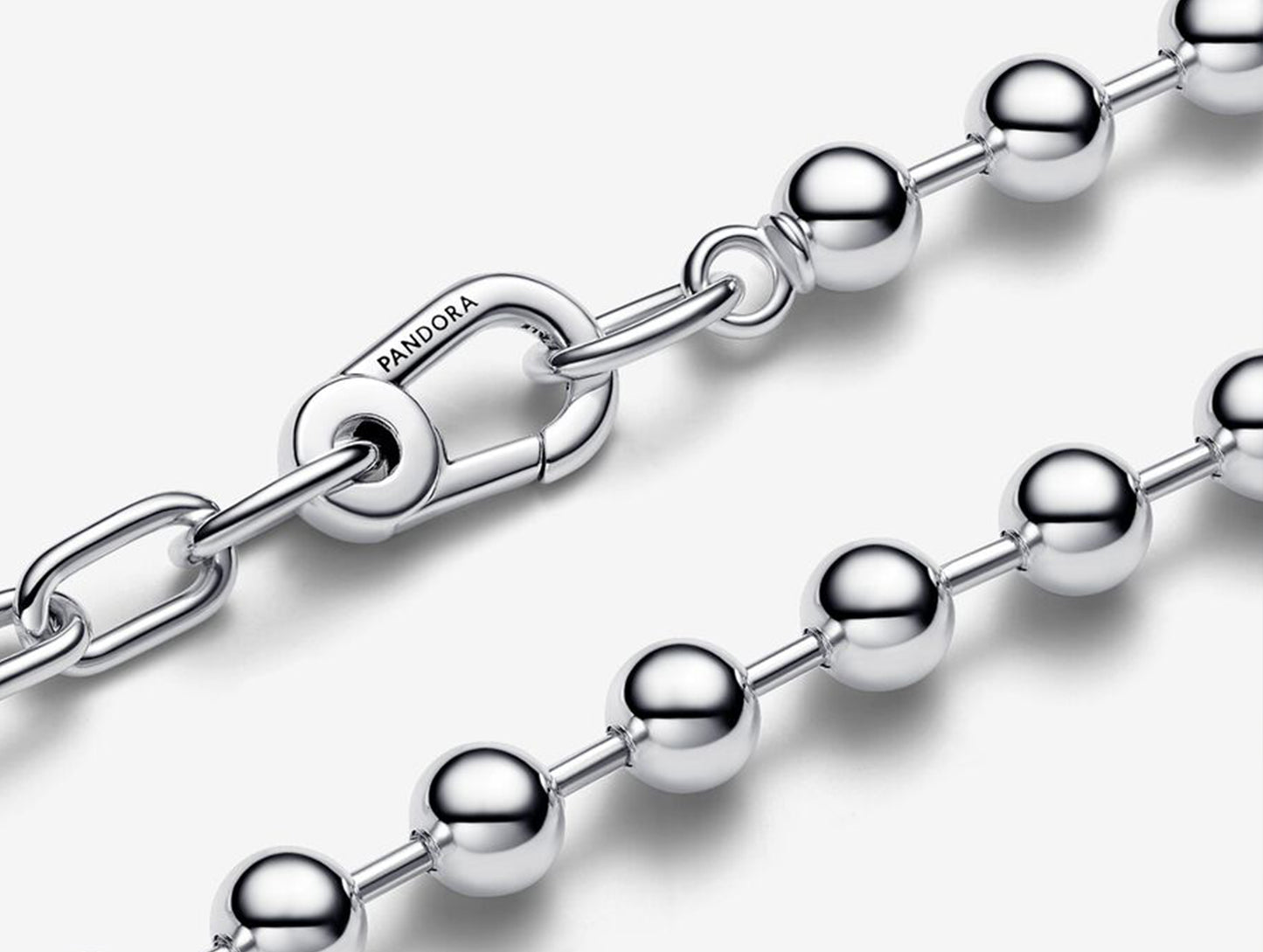 Metal Bead & Link Chain Necklace