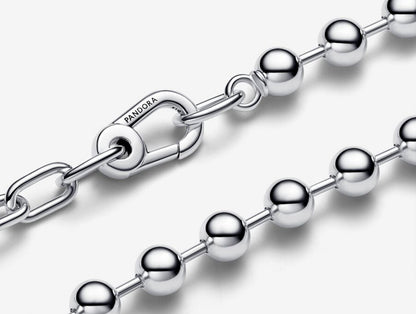 Metal Bead & Link Chain Necklace