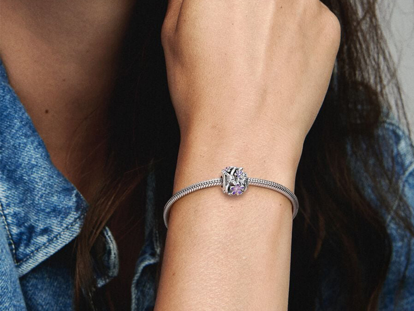 Openwork Purple Daisy Charm
