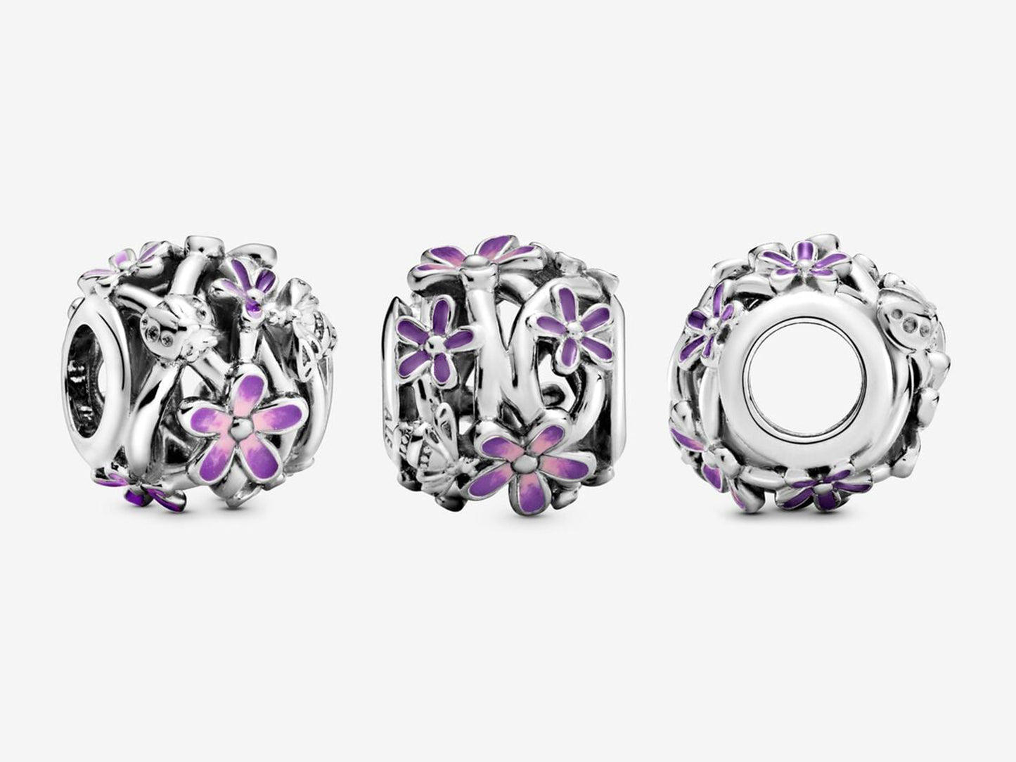 Openwork Purple Daisy Charm