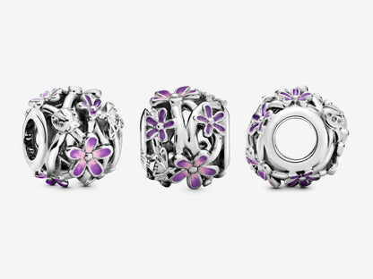 Openwork Purple Daisy Charm