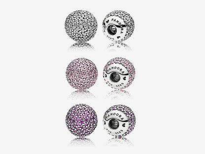 Purple Pavé Fixed Beads Charm