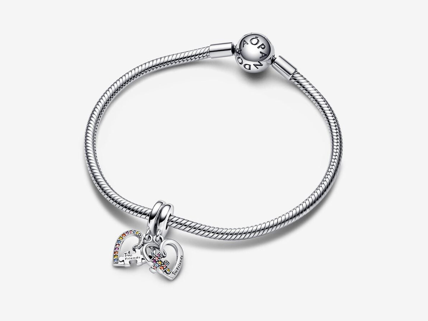 Puzzle Piece Hearts Splittable Friendship Dangle Charm