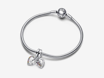 Puzzle Piece Hearts Splittable Friendship Dangle Charm