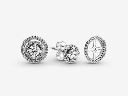 Sparkling Double Halo Stud Earrings