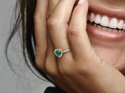 Sparkling Elevated Heart Ring