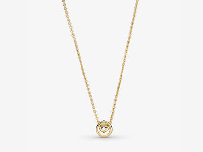Sparkling Round Halo Pendant Collier Necklace