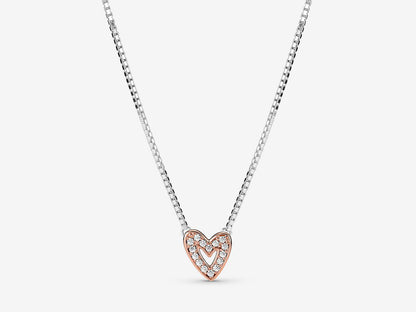 Sparkling Freehand Heart Necklace