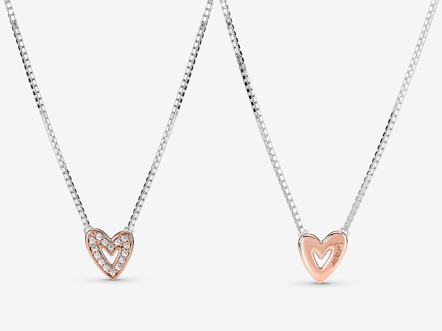 Sparkling Freehand Heart Necklace
