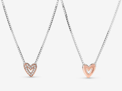 Sparkling Freehand Heart Necklace