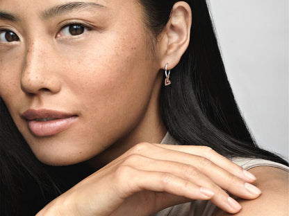 Sparkling Freehand Heart Hoop Earrings