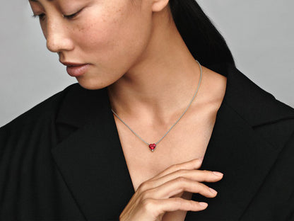 Sparkling Heart Halo Pendant Collier Necklace