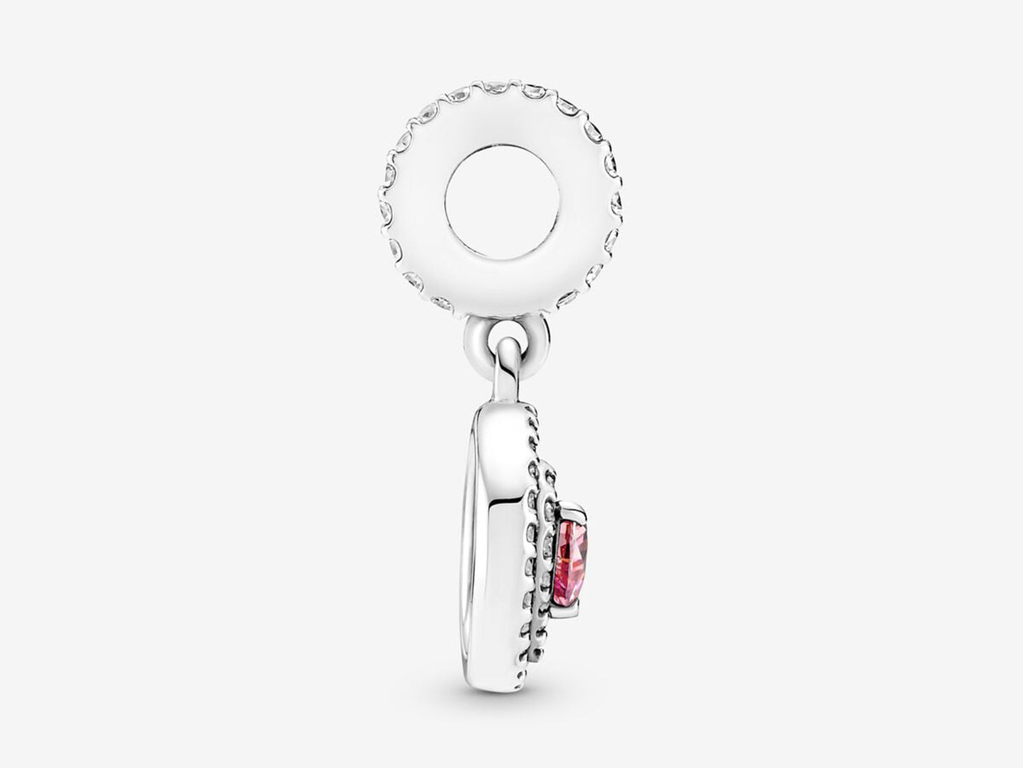 Sparkling Double Halo Heart Dangle Charm