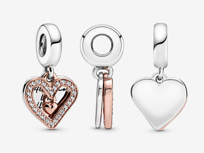 Sparkling Freehand Heart Dangle Charm