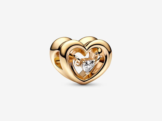 Radiant Heart & Floating Stone Charm