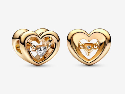 Radiant Heart & Floating Stone Charm