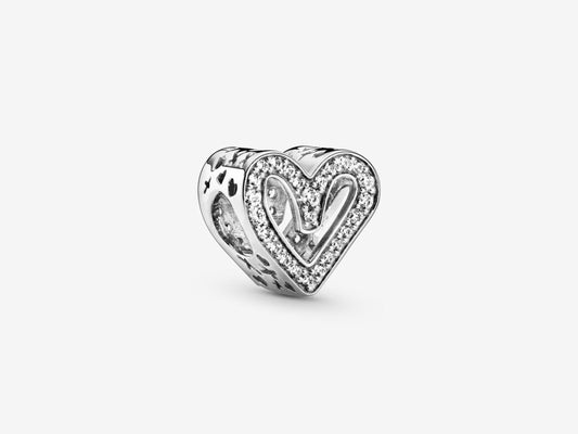 Sparkling Freehand Heart Charm