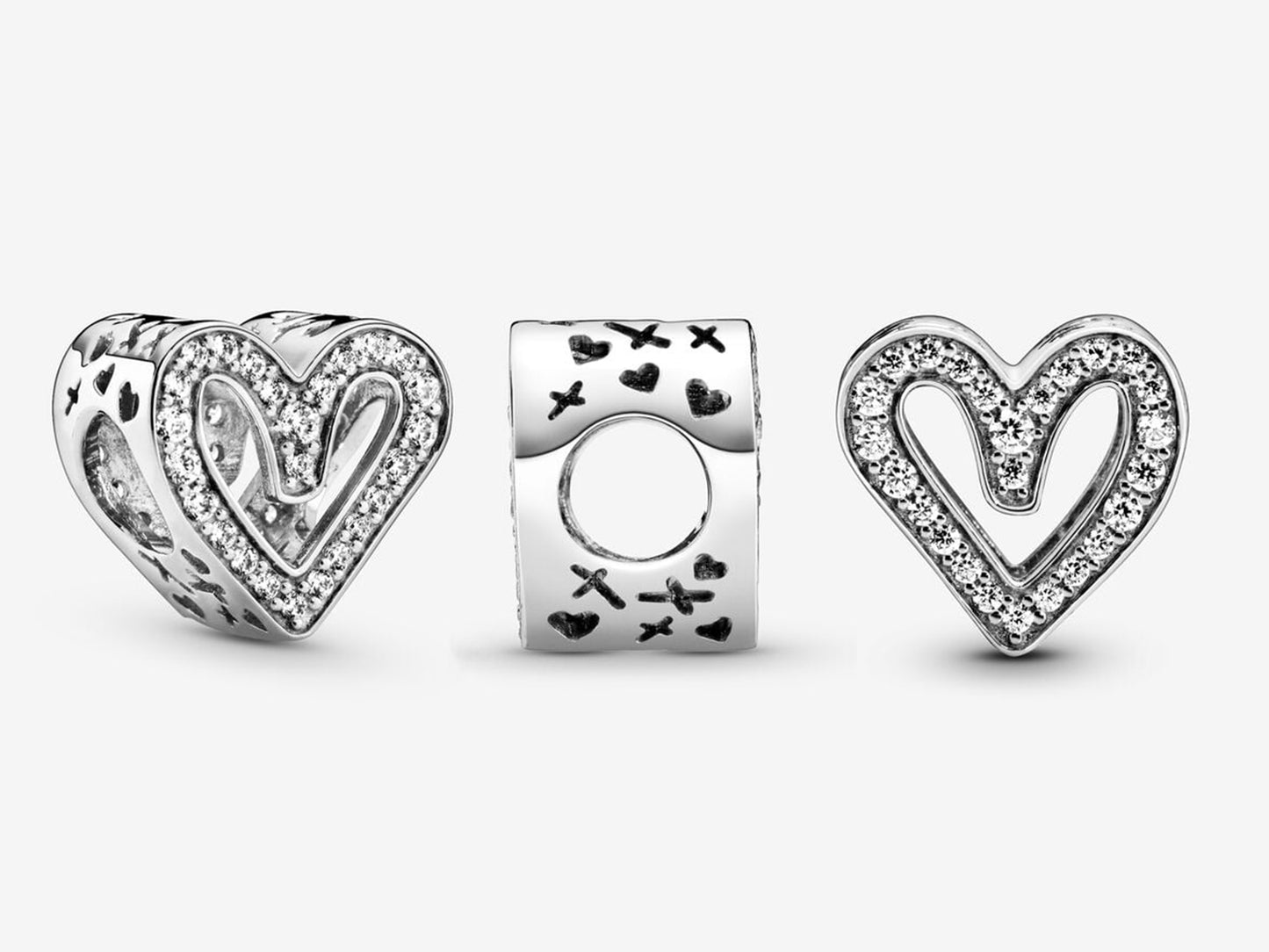 Sparkling Freehand Heart Charm