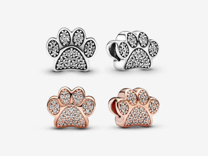 Sparkling Paw Print Charm