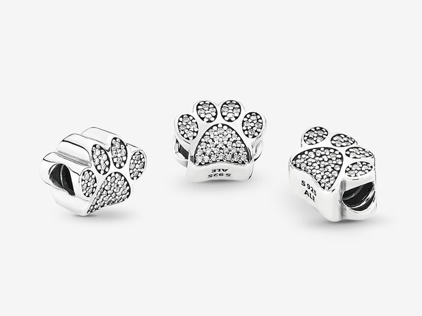 Sparkling Paw Print Charm