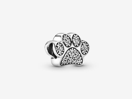 Sparkling Paw Print Charm